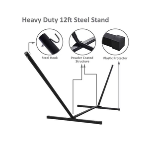 मजबूत स्टील के साथ भारी-ड्यूटी 2-व्यक्ति हैममॉक बिस्तर के लिए अलग-अलग तकिया खड़ा है - Product Image 5
