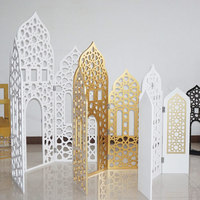 Décoration Murale Islamique Bestseller Nouvelle Collection : Silhouette de Mosquée en Bois Peint – Cadeau Idéal Ramadan pour la Maison