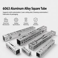 Tube carré en aluminium 6063 sur mesure, découpe au laser, perçage, rainurage, profilé en aluminium anodisé OEM ODM