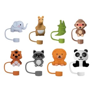 En gros, embouts de paille en silicone 3D en forme d'animaux marins, créatifs, de dessin animé, pour pailles de 10 mm - Product Image 3
