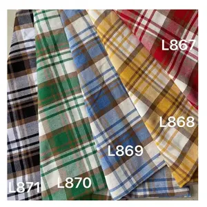 100% cotton plaid check fabric Cotton Polyesste Twill 260gsm Yarn Dyed Check Flannel Fabric Brushed Plain Cvc Yarn Dyed Fabric