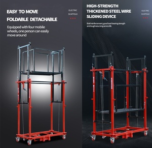 Plateforme élévatrice électrique pliable automatique à bas prix, <span class=keywords><strong>hauteur</strong></span> réglable, avec plateforme antidérapante en acier, 4m-10m - Product Image 5
