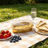 Barquette en plastique PET jetable de haute qualité, conteneur alimentaire rond à couvercle, emballage anti-fuite pour la pâtisserie, la restauration et les fêtes