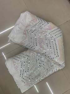 Tela de secuencia de arcoíris con bordado de viscosa más vendida, tela de encaje teñible con patrón de 9mm y 3mm para bodas - Product Image 3