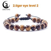 Zhe Ying 6/8mm Edelstein Heil kristall verstellbares Armband Großhandel Kristall verstellbares geflochtenes Armband Naturstein Armband