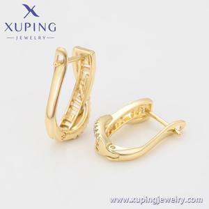 أقراط حلقية X001205315 من XUPING مطلية بالذهب عيار 14 قيراط بتصميم المفتاح اليوناني مرصعة بالزركون للنساء للمناسبات الأنيقة متوفرة بكميات كبيرة - Product Image 5
