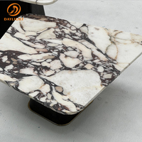 Ensemble de tables basses en marbre et verre, style nordique, illumine le salon