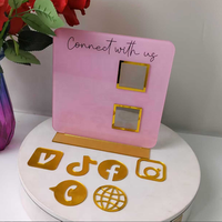 Plaque personnalisée en acrylique pour bureau, avec code QR pour les réseaux sociaux Instagram, pré-assemblée