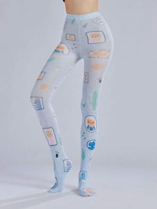 Collants imprimés avec motif de chat en deuxième dimension personnalisés, mignons, doux, base Lori, dessin animé, amusants, à la mode - Product Image 2