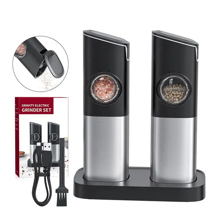 Gravity Electric Salt Pepper Grinder Set Automatic Salt and Pepper