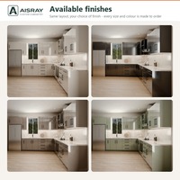 Meuble de cuisine moderne en acrylique avec portes à battants, aménagement en L, unités modulaires, boîtes de rangement en contreplaqué et tiroirs à fermeture amortie