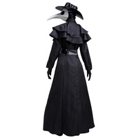 Costume de Médecin de la Peste Médiéval Steampunk pour Adulte, Tenue de Homme à Bec Long d'Oiseau pour Halloween