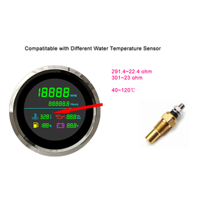 Nouveau compteur multifonction LCD VIT TLM85 85 mm 6-en-1, compteur horaire, température de l'eau, pression d'huile, jauge de carburant, tachymètre 12V/24V - Product Image 4