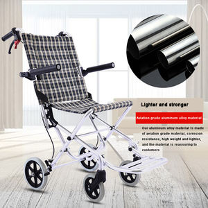 Kursi roda Manual ringan portabel, untuk lansia, aluminium lipat murah dengan bahan baja untuk terapi fisik - Product Image 3