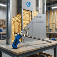 Pistolet à mousse manuel en acier OEM sans nettoyage, qualité supérieure, vente directe usine, garantie 3 ans, pour la construction