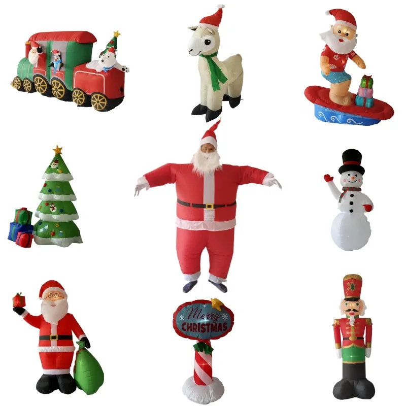 Decorazione natalizia personalizzata per esterni pupazzo di neve gigante gonfiabile Costume di Babbo Natale per adulti