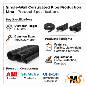 Machine automatique chinoise à vis simple avec pompe PLC pour tuyaux ondulés en PE/PP/PVC/HDPE pour conduites électriques/machines à laver - Product Image 6