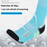 Chaussettes de sport à compression haute, tricotées, respirantes, antidérapantes, pour femmes et hommes, fitness, saut à la corde, élastiques, longues, en tissu éponge, pour le basketball et le soutien musculaire