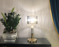 Lampes de table électriques LED en fer et cristal de luxe modernes Zhongyi, finition or titane, lumière blanc chaud pour la maison, l'hôtel, le bureau, garantie 2 ans
