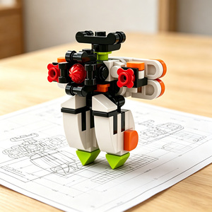 Bloques de Construcción de Plástico ABS Flight No.1 Mecha Warrior, Juego Pequeño de 62 Piezas, Juguete Educativo STEM de Ciencia para Niños, Ladrillos de Ensamblaje - Product Image 4