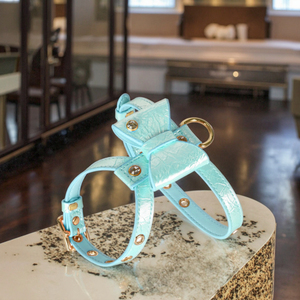 Luxury ECO Leather <strong>Dog</strong> <strong>Harness</strong> and Leash Set with <strong>Rhinestone</strong> &amp; Sparkly Crystal Decor-Walking <strong>Harness</strong> for Small <strong>Dogs</strong> &amp; Cats - Product Image 6
