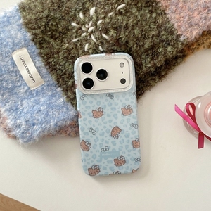 Cartoon KT Cat Glitter Leopard Pattern Mobile Phone Case For IPhone 17 16 15 14 Pro Max IMD Cute Bow Shockproof Soft <b>Cover</b> Back - Product Image 5