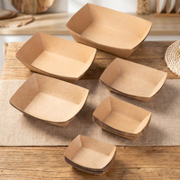 Boîte alimentaire à emporter anti-graisse en kraft brun, directement de l'usine, service de conception gratuit, emballage jetable avec impression personnalisée, sans danger pour les aliments