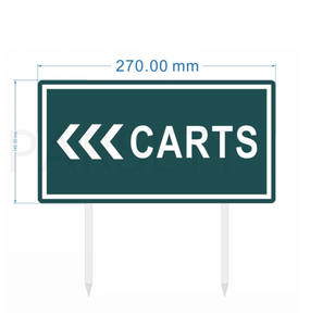 Personnalisable 270x140mm en plastique recyclé pour voiturettes de golf, marqueur de contrôle directionnel <span class=keywords><strong>et</strong></span> de circulation avec pointe - Product Image 3