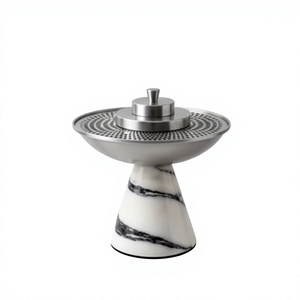 Elegant Resin <b>Bakhoor</b> <b>Burner</b> with Metal Perforated Lid Handmade Incense Holder Decorative Home Fragrance <b>Burner</b> Tabletop Accent - Product Image 1