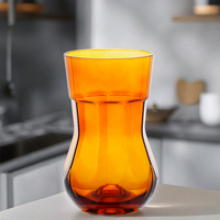 Verre à whisky en forme de sablier couleur ambre 480 ml – Gobelet écologique et alimentaire au design moderne pour les amateurs de bière