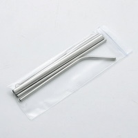 Pailles métalliques réutilisables en acier inoxydable Pailles à boire réutilisables avec brosses à paille et étui de voyage