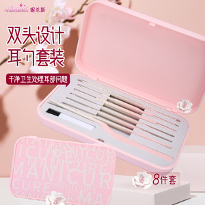 Stainless steel ear pick <b>set</b>, ear cleaning tweezers, ear cleaning <b>tools</b>, spiral earwax removal, portable home ear pick <b>set</b> - Product Image 1