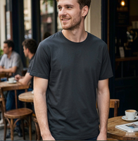 T-shirt personnalisé pour homme, col rond uni, manches courtes, t-shirt décontracté en coton, coupe décontractée, haut basique pour tous les jours, vêtement d'été