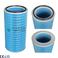 Cartouche filtrante cylindrique en nanofibres de cellulose ignifuges pour collecteur de poussière de découpe au laser et au plasma