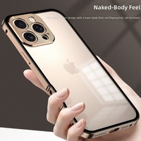 Coque de téléphone antichoc mate à boucle magnétique électroplaquée, design élastique, pour 16 Pro MAX, en acrylique transparent – Meilleure vente