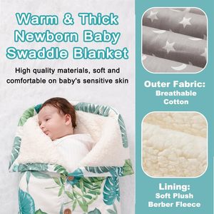 Manta de algodón de lana cálida para invierno para cochecito de bebé, fundas para cochecito, mantas envolventes, cochecito de bebé, <span class=keywords><strong>saco</strong></span> de dormir, manta - Product Image 3