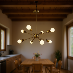 8-Light <b>Sputnik</b> <b>Chandelier</b> Iron Gold Modern Pendant Ceiling Light LED E26 Kitchen Dining Living Room - Product Image 2
