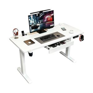 Bureau <span class=keywords><strong>de</strong></span> télétravail électrique avec USB, <span class=keywords><strong>réglable</strong></span> en hauteur, assis-debout, vente en gros d'usine, prix bas, pieds en bois massif et métal - Product Image 1