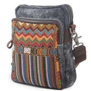 <span class=keywords><strong>Sac</strong></span> à bandoulière en toile à fermeture éclair, style <span class=keywords><strong>bohème</strong></span> vintage, motif <span class=keywords><strong>ethnique</strong></span> en fil, décoration croisée, sangle unique, 862-1 - Product Image 1