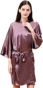22 Momme 100% puro abito di seta per le donne puro colore lungo Kimono accappatoi morbido <span class=keywords><strong>camicia</strong></span> <span class=keywords><strong>da</strong></span> <span class=keywords><strong>notte</strong></span> - Product Image 4
