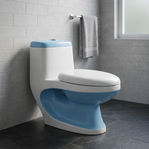 WC monobloc moderne en céramique avec réservoir encastré, siphon en S, blanc, à chasse directe, à poser au sol - Product Image 6