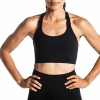 Özel kendi tasarım yüksek kaliteli naylon Spandex seksi geri Yoga spor kadın spor sutyeni