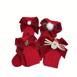 2025 enfants <span class=keywords><strong>bas</strong></span> de noël nœud papillon bébé noël Long Tube <span class=keywords><strong>laine</strong></span> <span class=keywords><strong>bas</strong></span> nouveau-né bébé chaussettes - Product Image 6