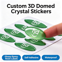 Étiquette en gel 3D personnalisée en vrac, autocollant transparent en époxy cristal, autocollant imprimé avec logo pour la promotion de la marque