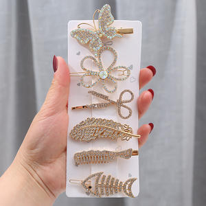 Lot de 6 pinces à cheveux papillon en forme d'arête de poisson, en métal doré, pour femme, accessoires capillaires féériques, ne blesse pas les mèches rebelles - Product Image 4