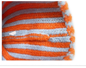 Gorro de Punto con Estilo Moderno para Hombre y Mujer, Otoño Invierno, con Puño, Rayas, Dos Tonos de Color - Product Image 4