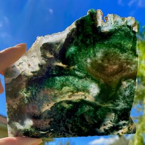 Oferta Especial al por Mayor: Losa de Ágata Musgosa Natural Druzy Verde Pulida, Gema de Cristal para Artesanía, Decoración Religiosa del Hogar y Sanación - Product Image 2