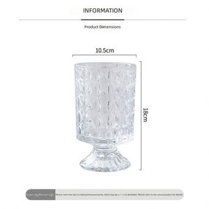 Vase en verre transparent de style européen de 18 cm, vase minimaliste pour fleurs aquatiques, ornement de bureau pour le salon, décoration intérieure - Product Image 5