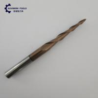 Fraise à queue conique à 2 cannelures en carbure monobloc, revêtement TiSiN, HRC55, pour gravure CNC sur MDF, bois dur et contreplaqué