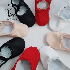 Ting fournitures de danse couleur personnalisée taille style chaussures de danse chaussures souples chaussures de ballet pantoufles de ballet